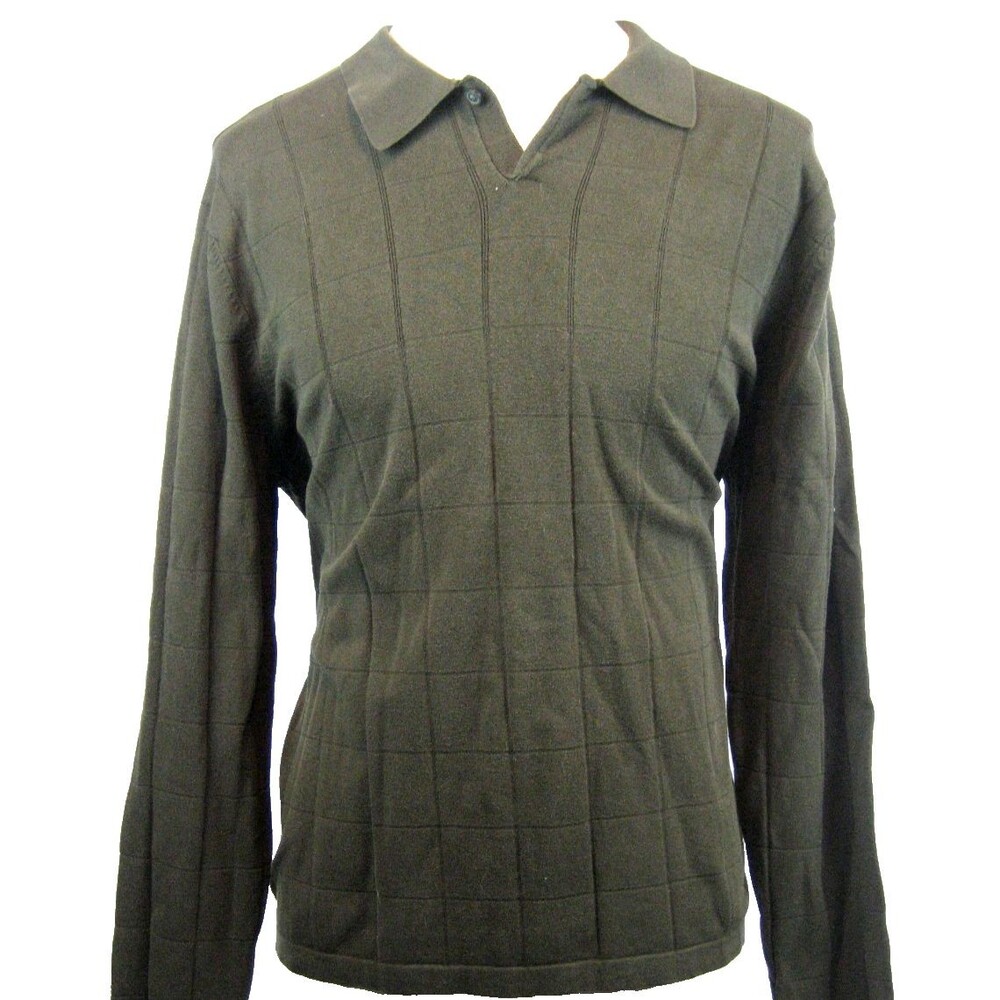 Mens Merona Silk Cotton Blend Lightweight L/S Pullover Golf/Polo Sweater sz L